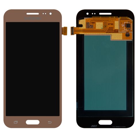 Дисплей для Samsung J200 Galaxy J2, золотистый, без рамки, Original PRC , original glass