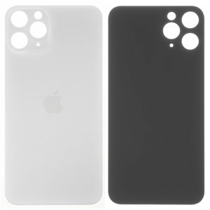 Задня панель корпуса для iPhone 11 Pro, срібляста, біла, потрібно зняти скло камери, small hole, matte silver