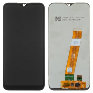 Дисплей для Samsung A015 Galaxy A01, A015M Galaxy A01, чорний, без рамки, High Copy, з широким конектором