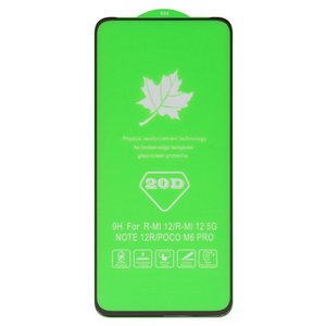 Захисне скло для Xiaomi Poco M6 Pro 5G, Redmi 12, Redmi 12 5G, сумісне з чохлом, Full Glue, без упаковки , чорний