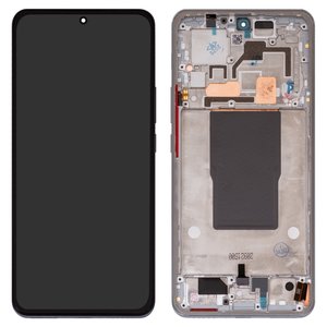 Дисплей для Xiaomi 12T, 12T Pro, серебристый, с рамкой, Original PRC , 22081212UG, 22081212G, 22071212AG