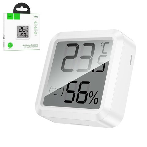Датчик температури та вологості Hoco HX40, білий, кімнатний, #6942007647823