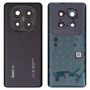 Задня панель корпуса для Xiaomi Redmi Note 14 Pro 5G, чорна, із склом камери, midnight black