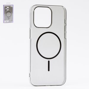 Чохол Fully PC MagSafe для iPhone 15 Pro Max, чорний, прозорий, магнітний, пластик