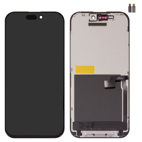 Дисплей для iPhone 16 Pro, чорний, з рамкою, Copy, TFT , ZY, IN CELL FHD