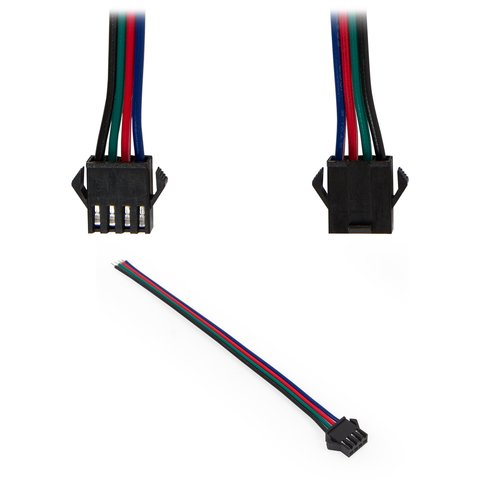 Соединительный кабель 4 контактный JST для светодиодных лент RGB SMD 5050,  WS2813, male разъем "Папа" 