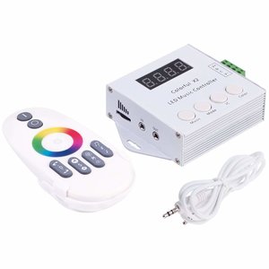 Controlador de luces musicales LED con control remoto por radio Colorful X2 (WS2812, WS2813, 5 V) Controlador de luces musicales LED con control remoto por radio Colorful X2 (WS2812, WS2813, 5 V)